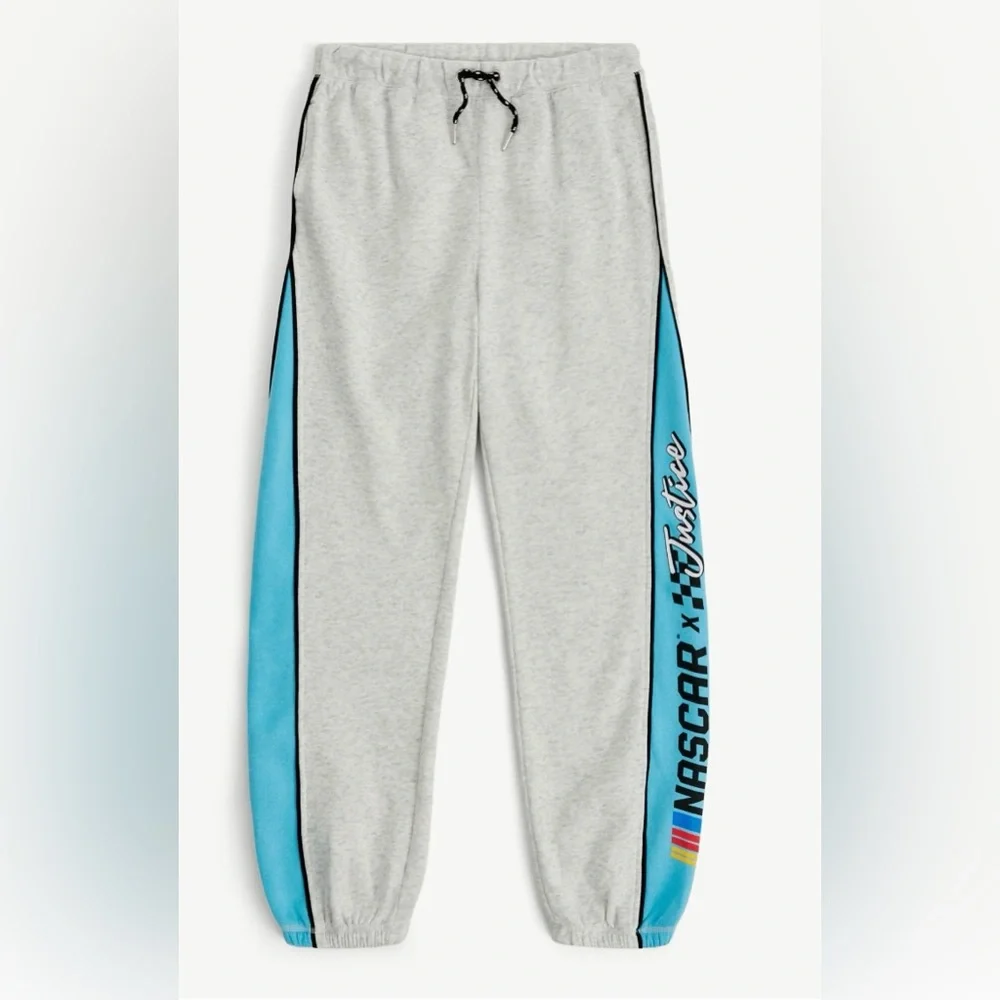 Justice x NASCAR Girls Jogger‎ Sweatpants Size S (7-8) NWT Colorblock Fleece